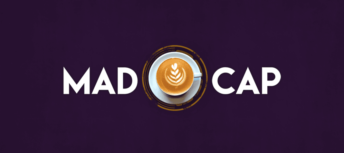 Λογότυπο MadCap με έναν καφέ στην μέση